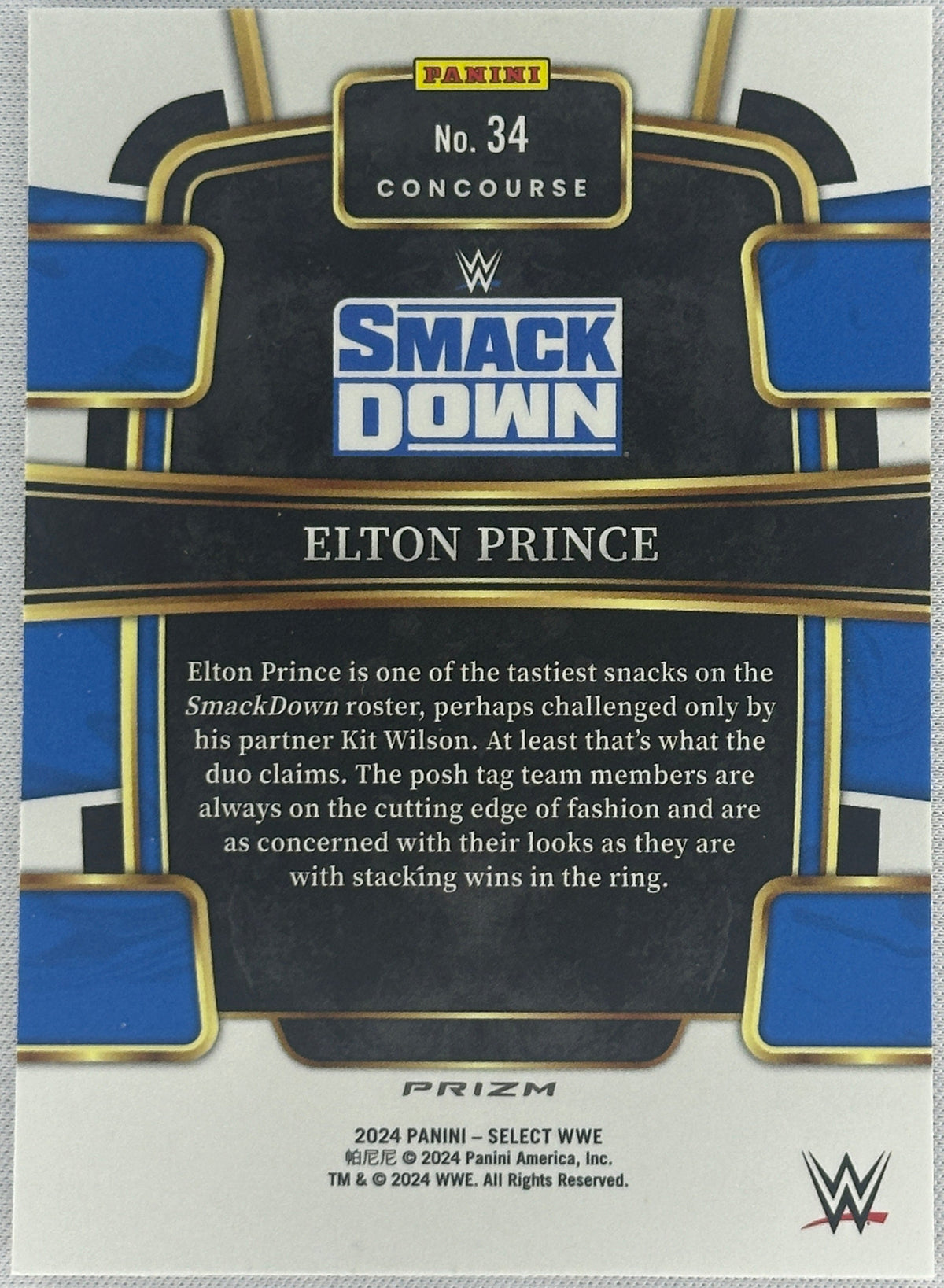 2024 Select WWE Concourse Smackdown Elton Prince Tiger Prizm #34