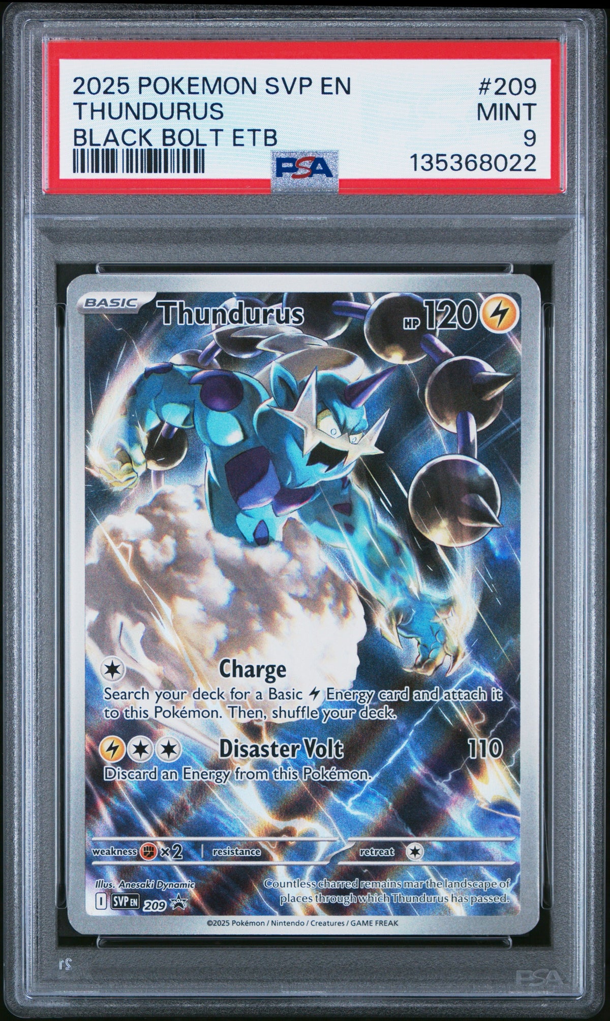 2025 Pokémon Black Bolt Thundurus ETB Promo PSA 9 #209-1