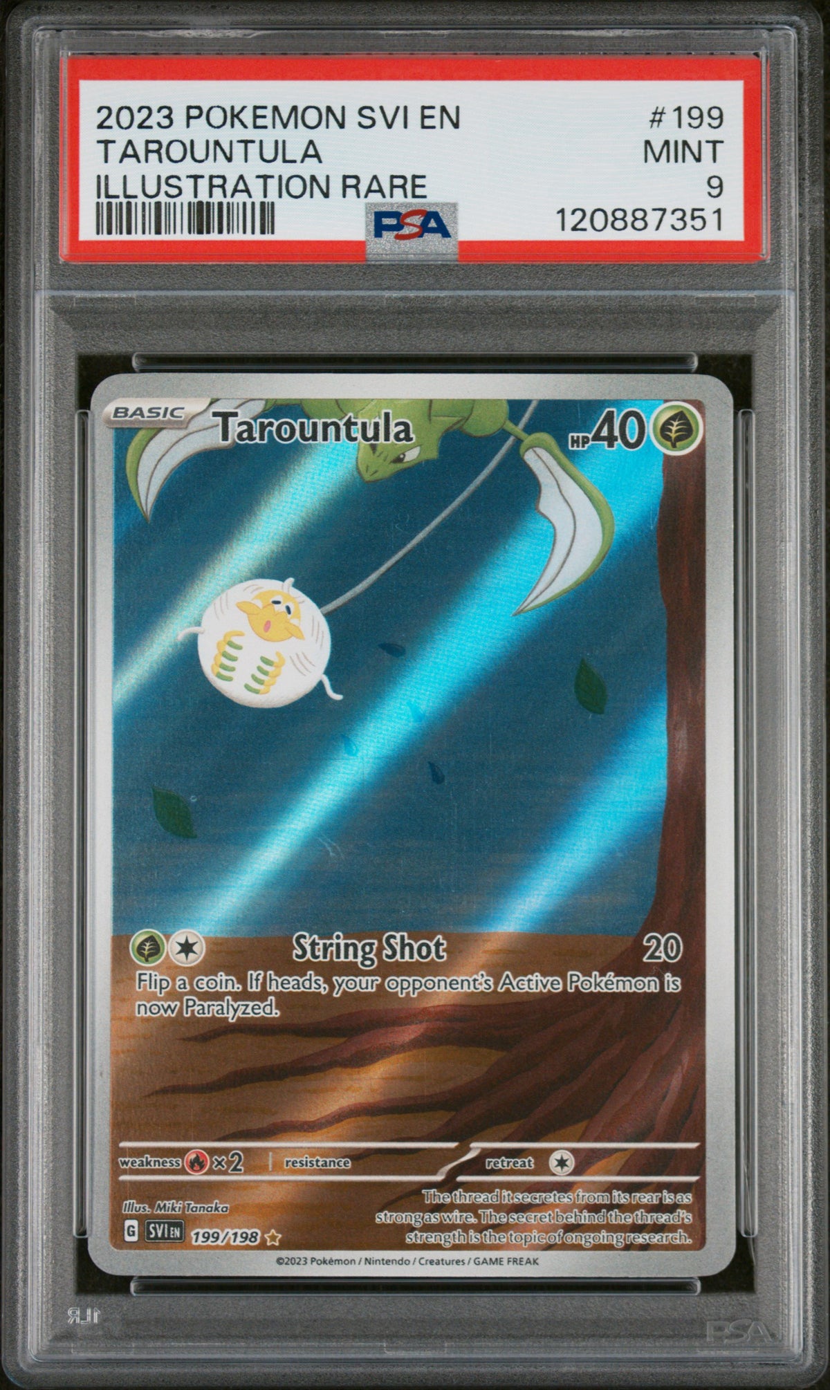2023 Pokémon Scarlet & Violet Tarountula Illustration Rare PSA 9 #199/198
