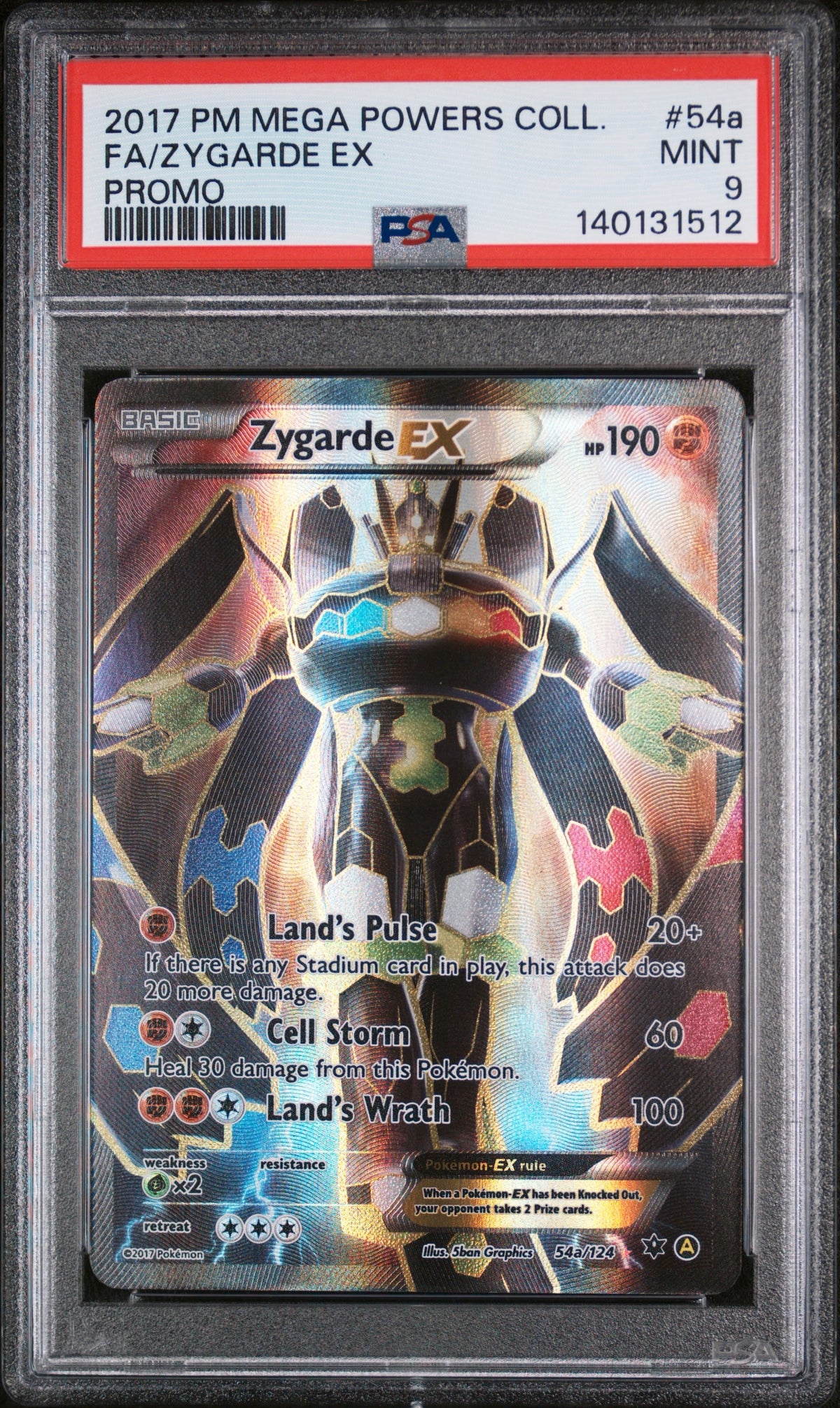 2017 Pokémon Mega Powers Collection Zygarde EX Full Art Promo PSA #54a/124