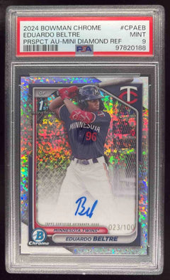 2024 Bowman chrome Eduardo Beltre mini diamond  /100 PSA 9-1