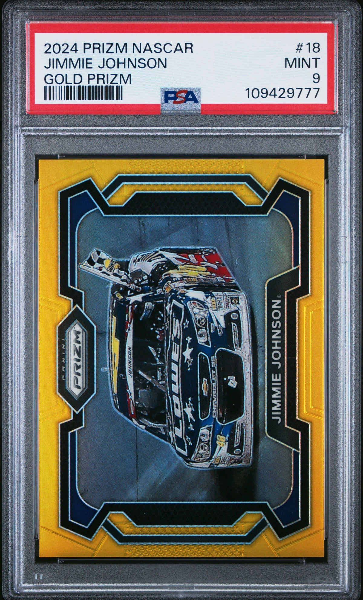 2024 PRIZM Jimmie Johnson Gold /10 PSA 9