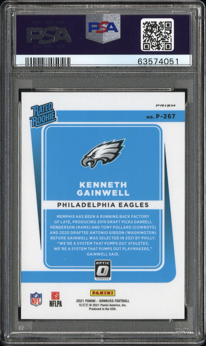 2021 Kenneth gainwell gold /10 p-267 Rookie RC PSA 10-2
