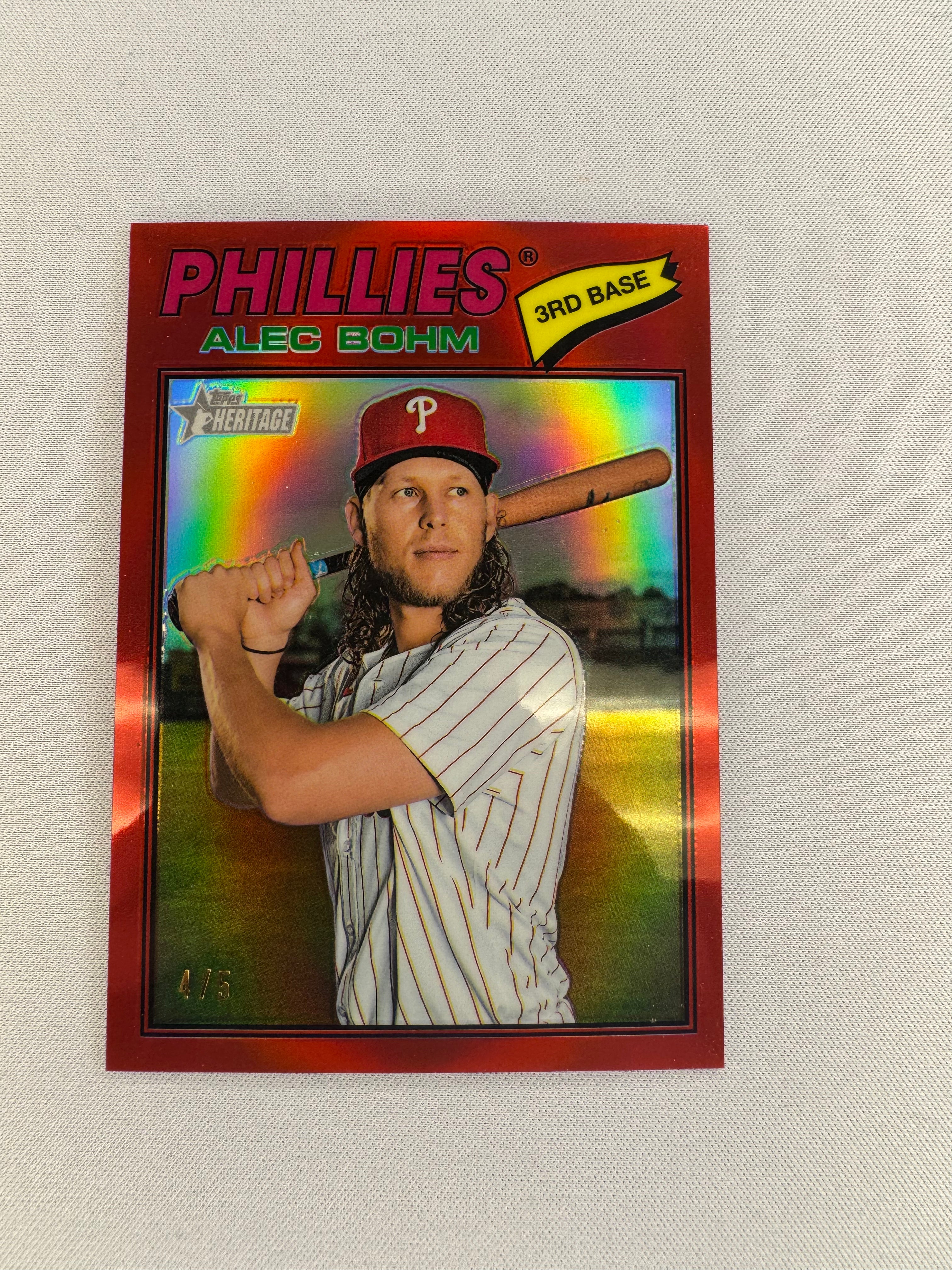 2026 Topps Heritage Alec Bohm Red /5 #81
