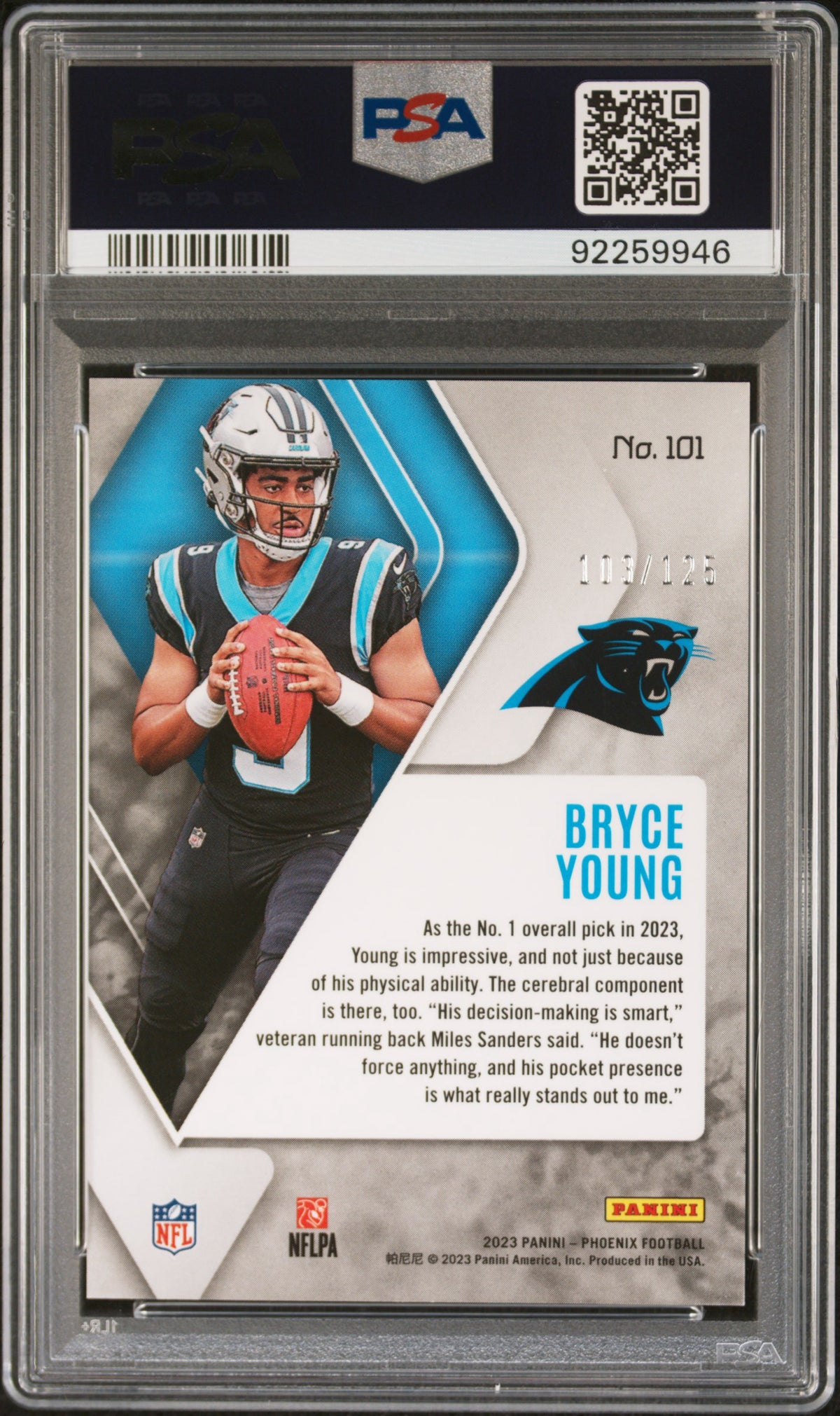 2023 Phoenix, Bryce Young purple seismic /125 ROOKIE RC-2