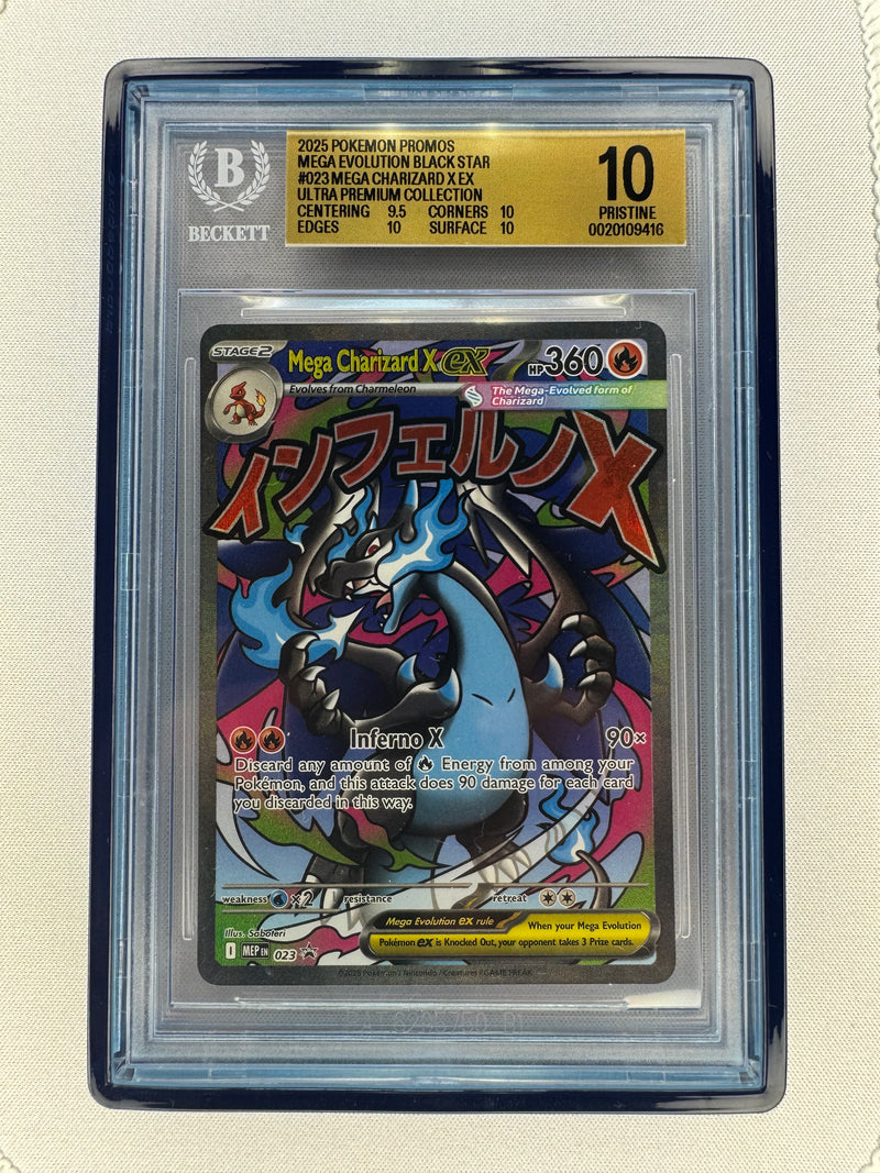 2025 Pokémon Mega Evolutions Mega Charizard EX UPC Promo #023 BGS 10 Prestige-1