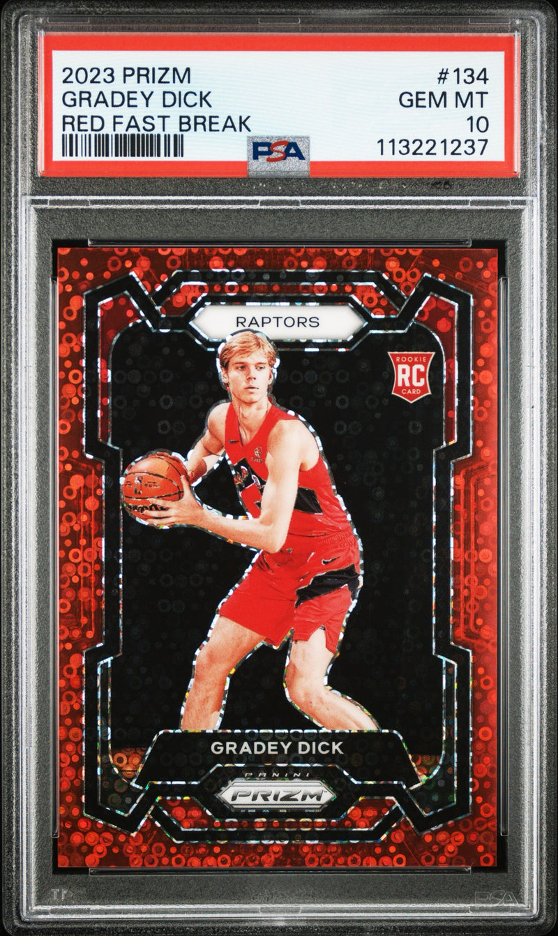 2023 PRIZM Grady Dick Red Fast Brake #134 /100 PSA 10-1