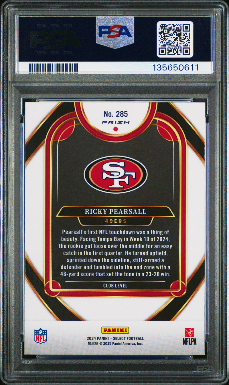 2024 Select Ricky Pearsall Zebra Shock PSA 10-2