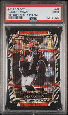 2021 select Jamarr chase die cut zebra prizm #47 psa 9-1