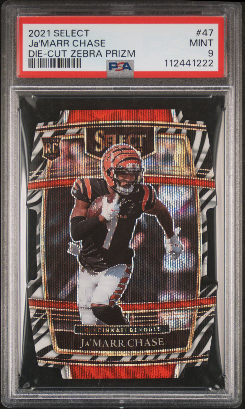 2021 select Jamarr chase die cut zebra prizm #47 psa 9-1