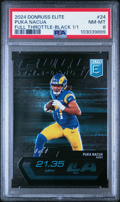 2024 donruss elite puka nacua full throttle black 1/1 psa 8-1