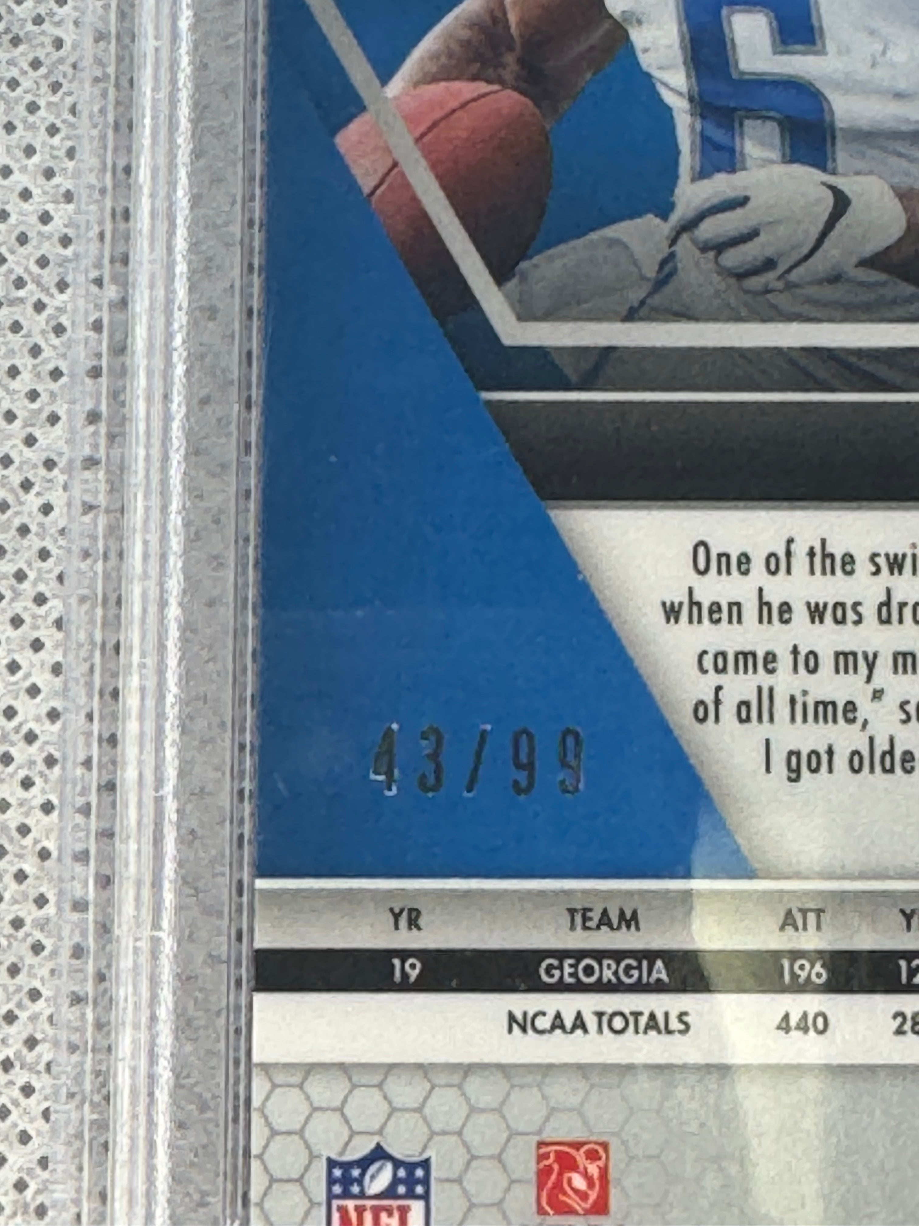 2020 Mosaic DAndre Swift Blue /99 #215 PSA 9-3