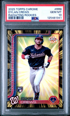 2025 TOPPS CHROME RADIATING ROOKIES #RR8 DYLAN CREWS PSA 10-1