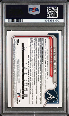 2024 BOWMAN DRAFT CHROME #CPACH CARTER HOLTON AUTO BLUE /150 PSA 9-2