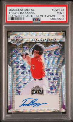 2023 Leaf Metal Travis Bazzana Silver Wave /9 PSA 9-1