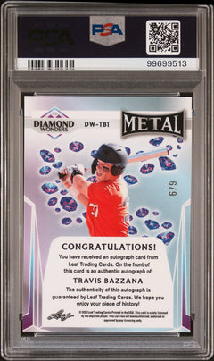 2023 Leaf Metal Travis Bazzana Silver Wave /9 PSA 9-2