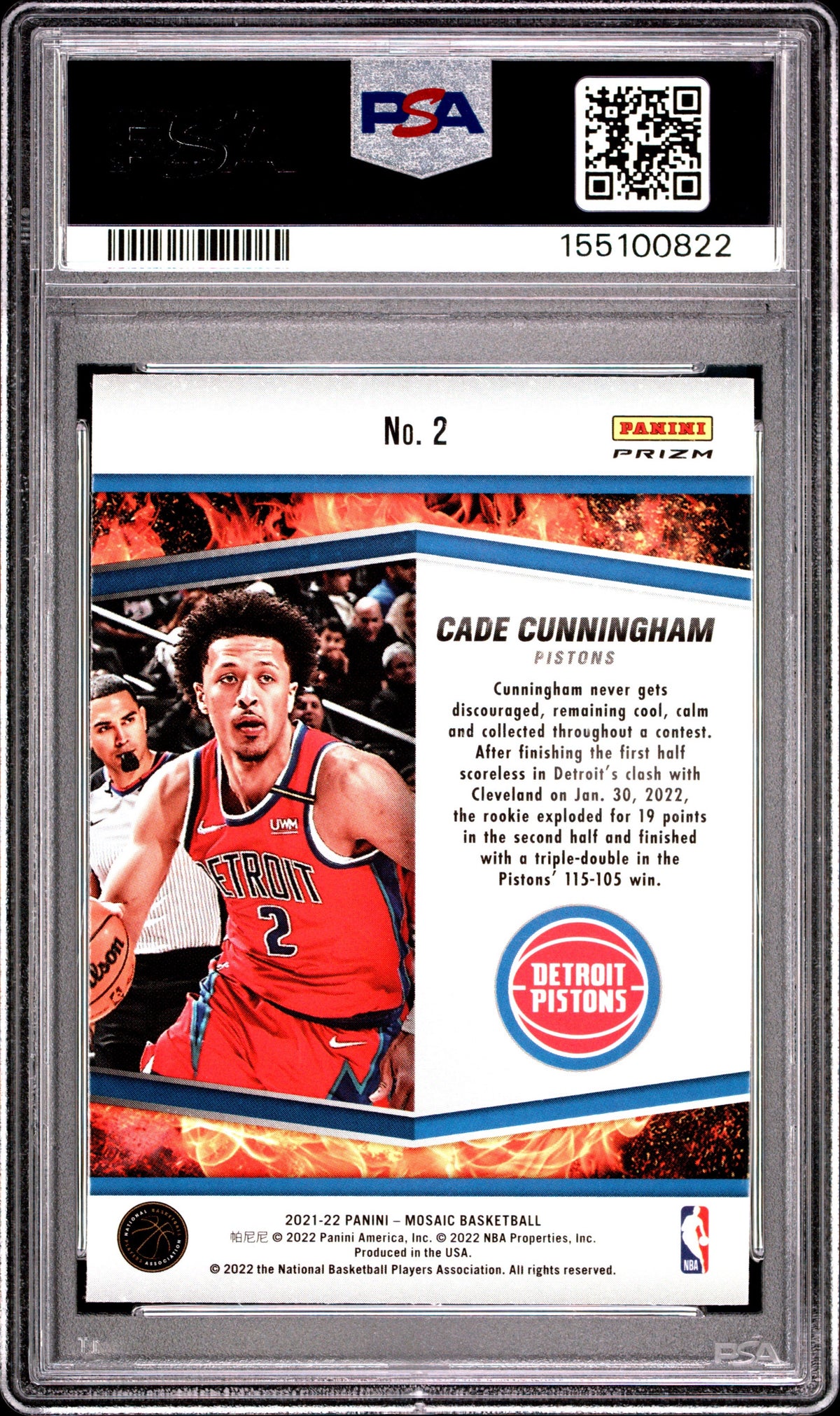 2021 Mosaic Cade Cunningham Rising Stars-Mosaic PSA 10