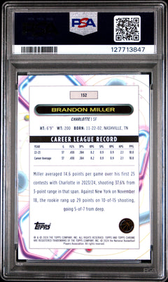 2023 Cosmic Chrome Brandon Miller PSA 10-2