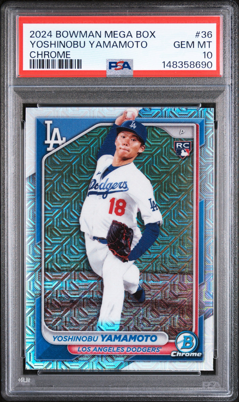 2024 Bowman Chrome Mega Box Mojo Yoshinobu Yamamoto  PSA 10-1