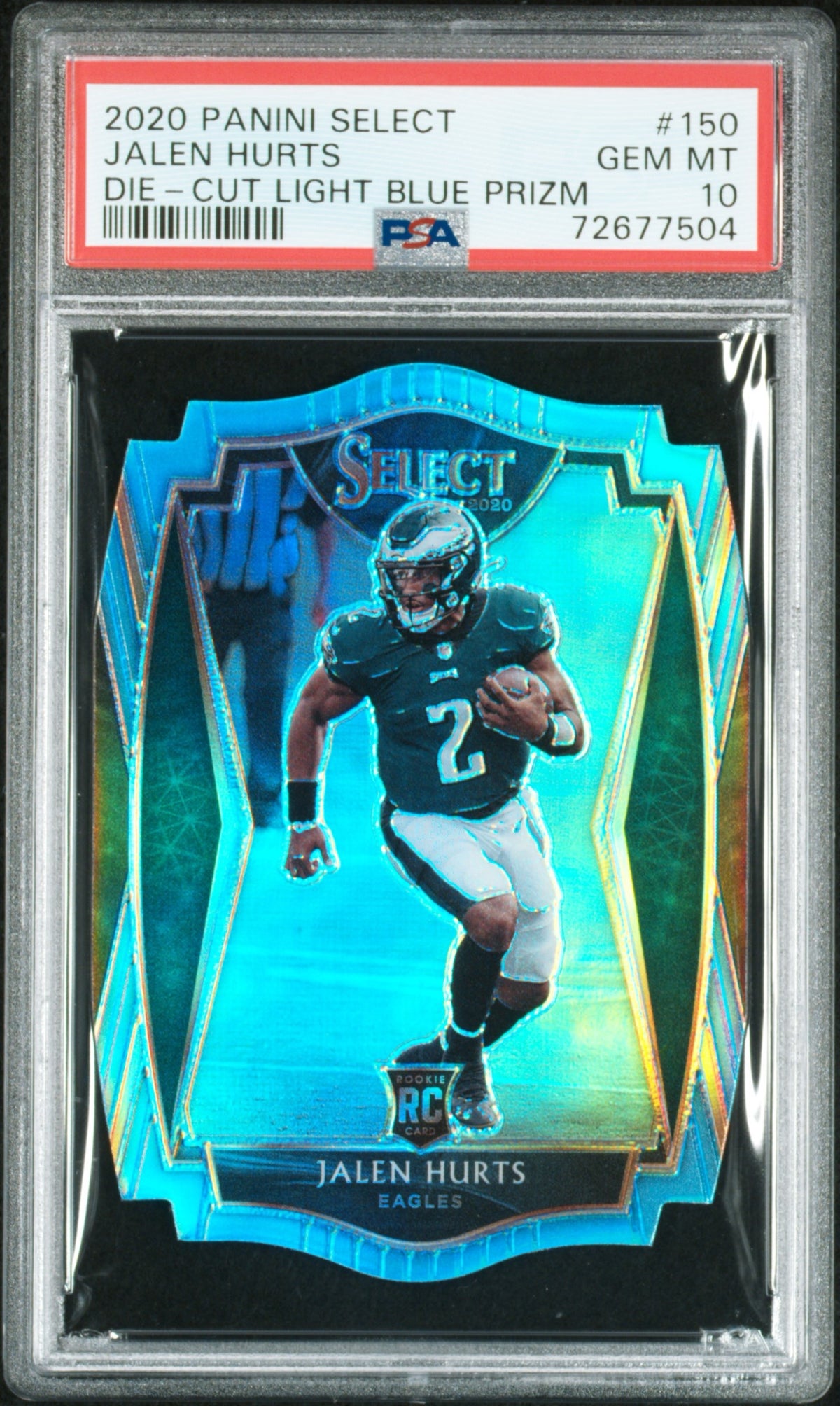 2020 Panini Select Jalen Hurts Dir Cut Light Blue Prizm 150 PSA 10