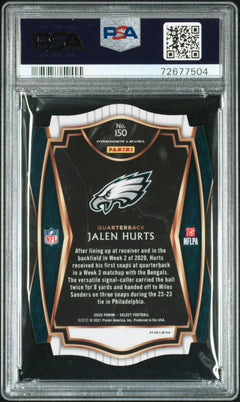 2020 Panini Select Jalen Hurts Dir Cut Light Blue Prizm 150 PSA 10-2