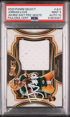 2020 Panini Select Jordan Love RC JS-JLO White /35 Mint 9 Auto 10 PSA-1