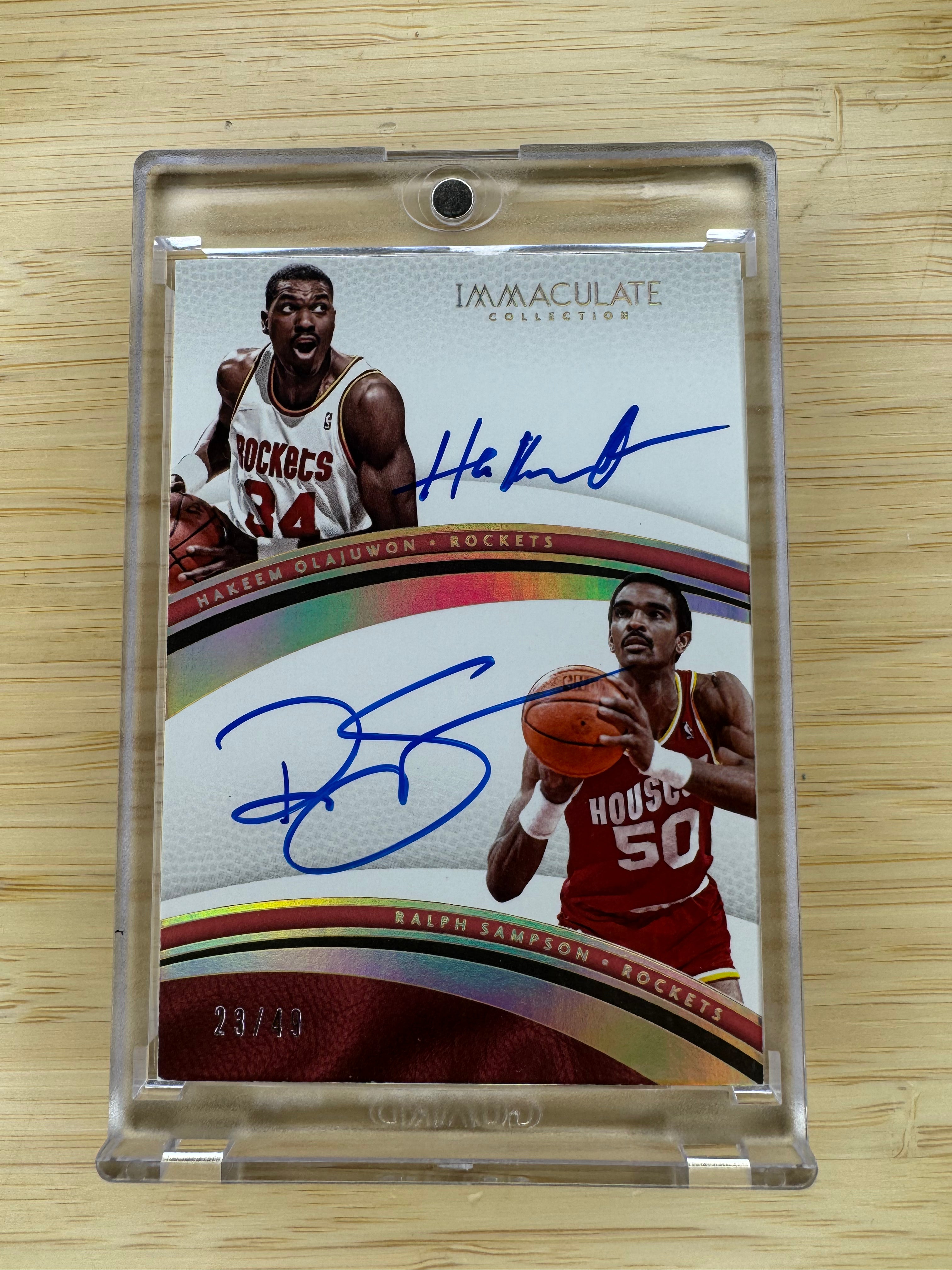 2016-17 Panini Immaculate Collection Hakeem Olajuwon Ralph Sampson Duals #58 Auto /49