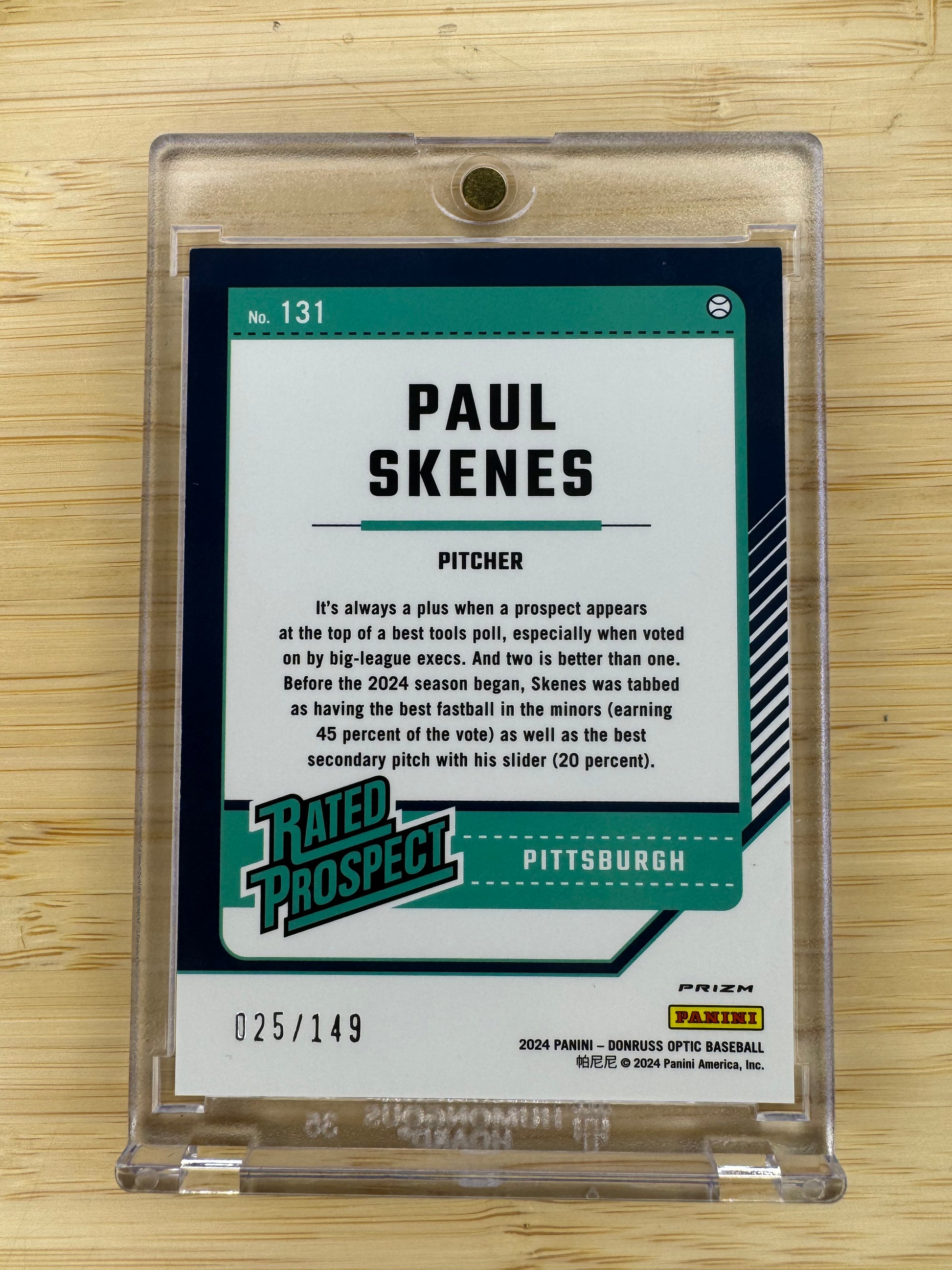 2024 Donruss Paul Skenes Green Velocity #131 /149-2