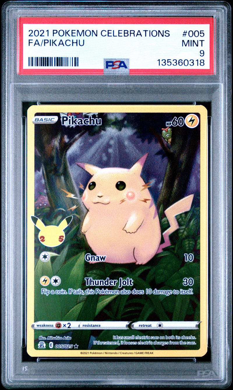 2021 POKEMON CELEBRATIONS #005 FULL ART/PIKACHU PSA 9-1