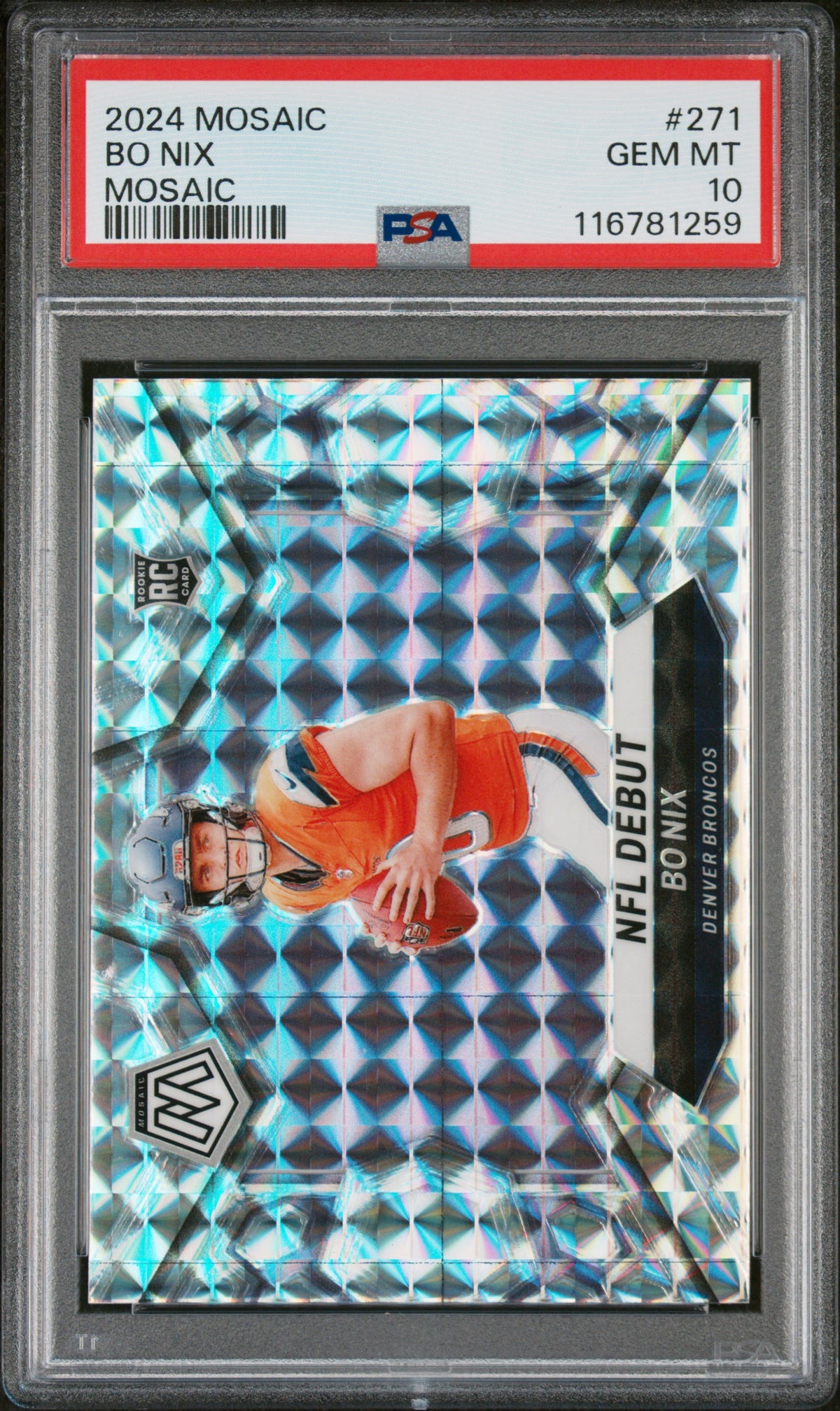 2024 PANINI MOSAIC #271 BO NIX MOSAIC PSA 10-1