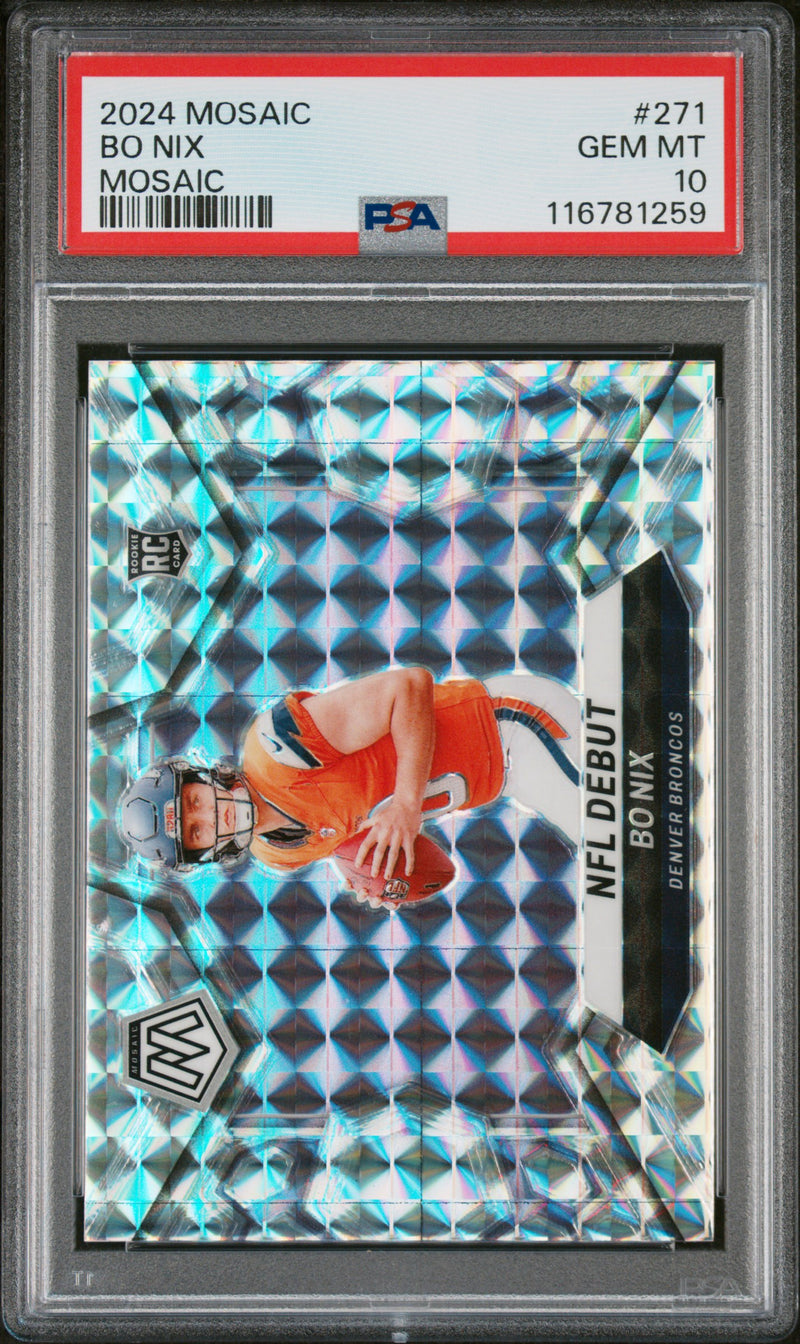 2024 PANINI MOSAIC #271 BO NIX MOSAIC PSA 10-1