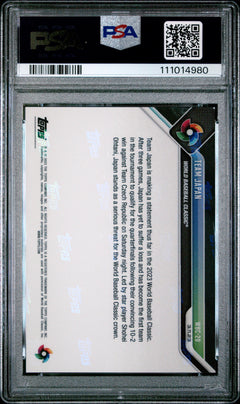 2023 Topps Now Team Japan ￼World Baby Classic Purple /25 PSA 8-2