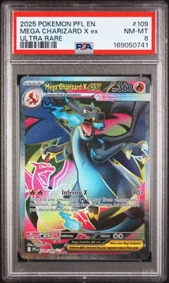 2025 Pokemon Mega Charizard X EX #109 Ultra Rare PSA 8-1