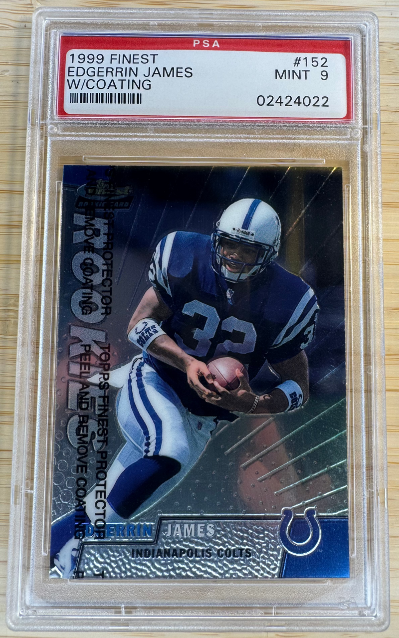 1999 Finest Edgerrin James RC W/Coating 152 PSA 9-1