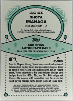 2024 Topps Certified Brooklyn Collection Shota Imanaga Rookie RC Auto /99 #AC-SI-2