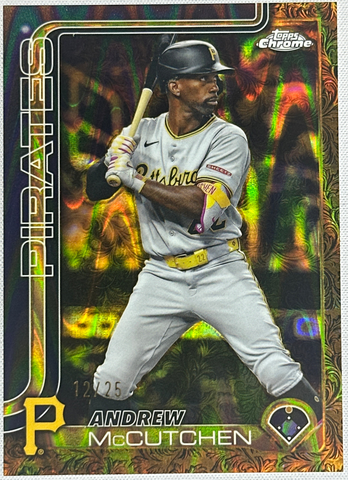 2025 Topps Chrome Andrew McCutchen Gold Black Raywave /25 #160