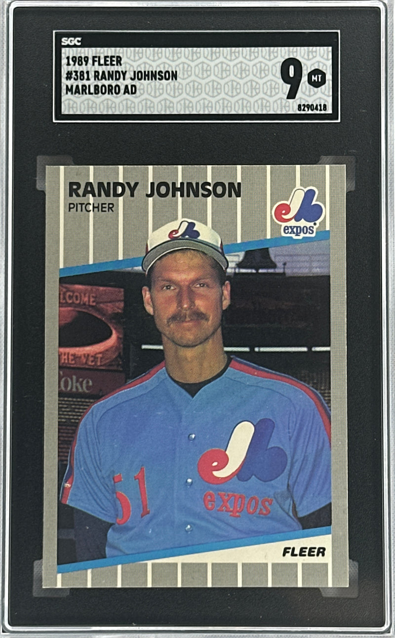 1989 Fleer Randy Johnson Marlboro AD SGC 9 #381-1