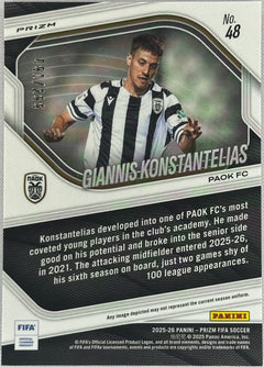 2025 Prizm FIFA Giannis Konstantelias Rookie RC Orange /299 #48-2