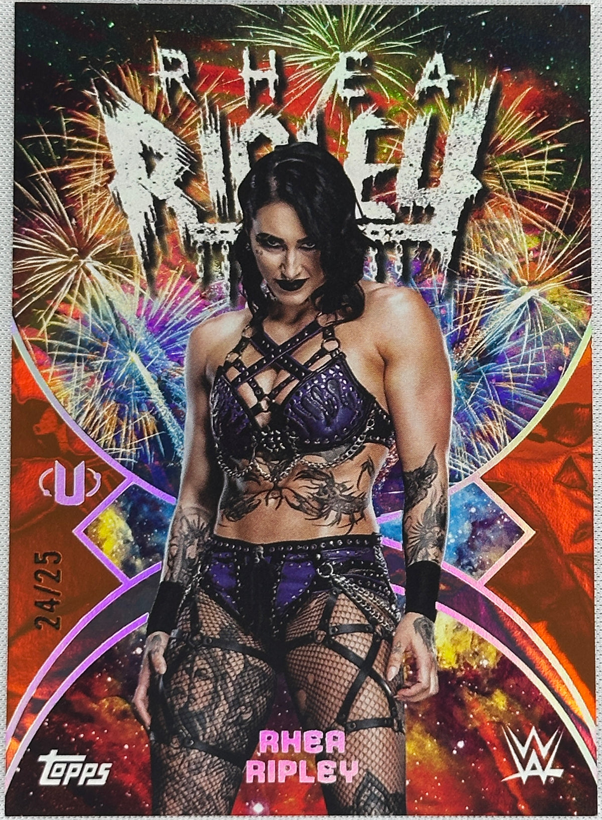 2025 Topps Universe WWE Namesakes Rhea Ripley /25 #NMS-28