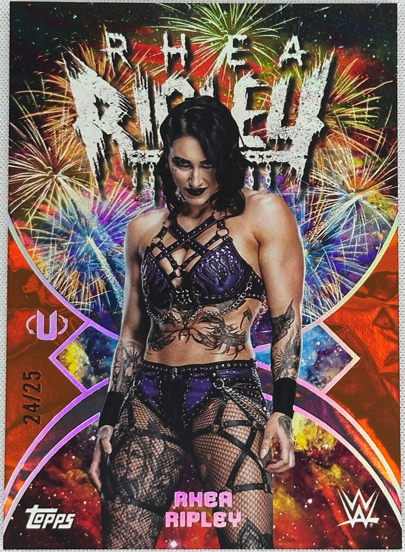 2025 Topps Universe WWE Namesakes Rhea Ripley /25 #NMS-28-1
