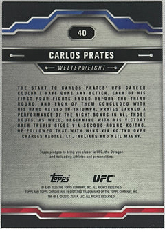 2025 Topps Chrome UFC Carlos Prates Rookie RC Orange /25 #40-2