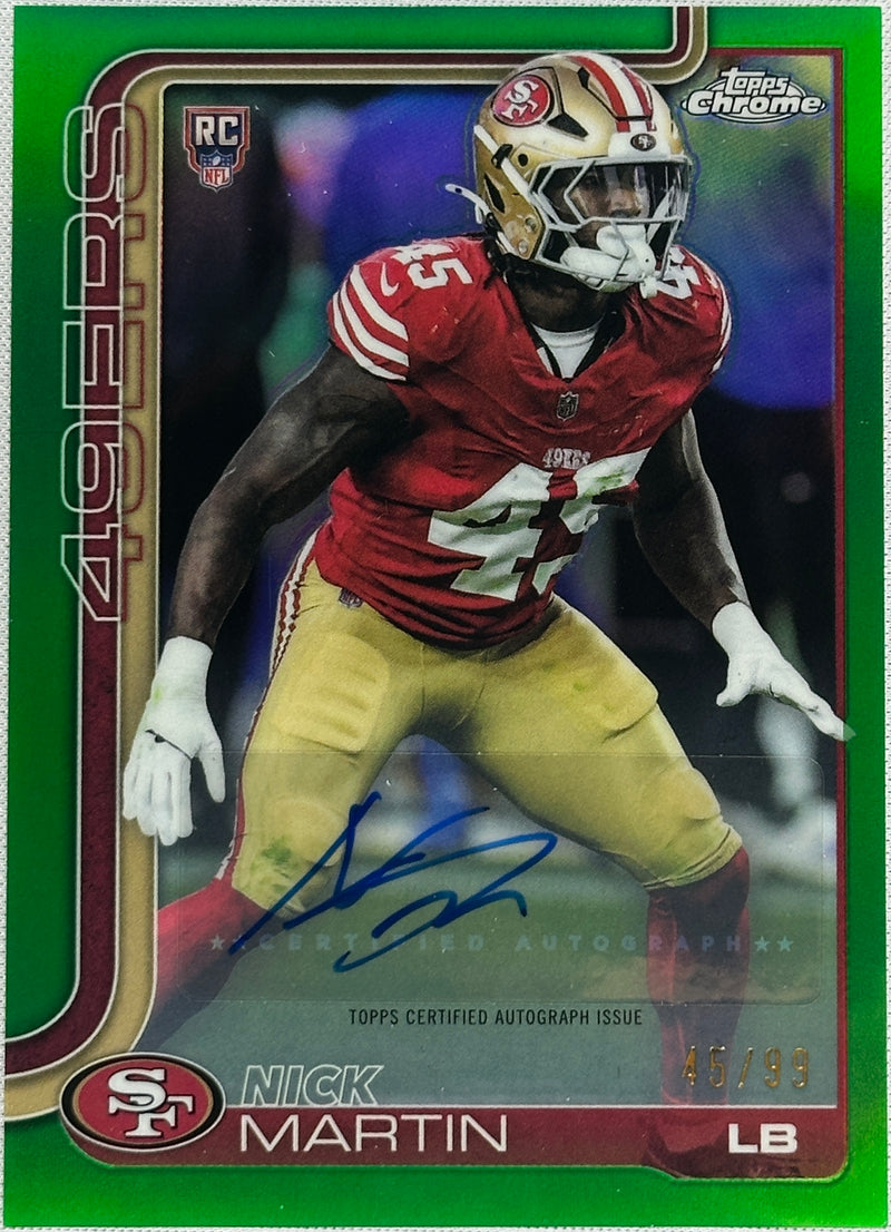 2025 Topps Chrome Nick Martin Green Refractor Rookie RC Auto /99 #RRA-NMA-1