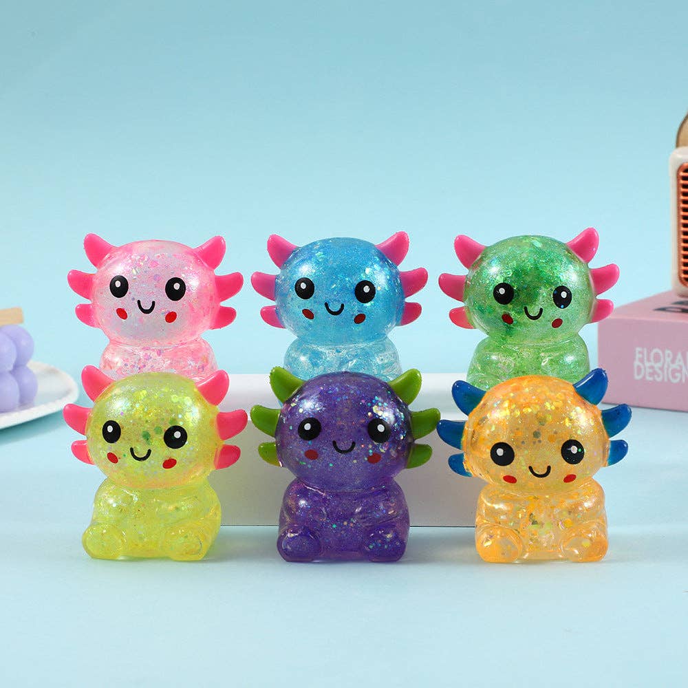 1 Cartoon Sequin prime, Capybara, Axolotl, highland cow Squishy Toy Slow Rising Stress Relief Squeeze Toy