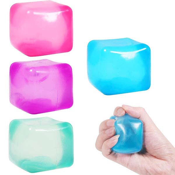 SugarSqueez Cube Squishy Fidget Sugar Stress Ball (1pc) Assorted Colors-3
