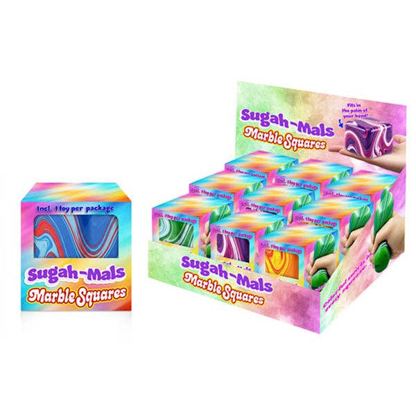 Sugah-Mals Marble Squares Sugar Cube Stress Ball Squishy Fidget Toy-1