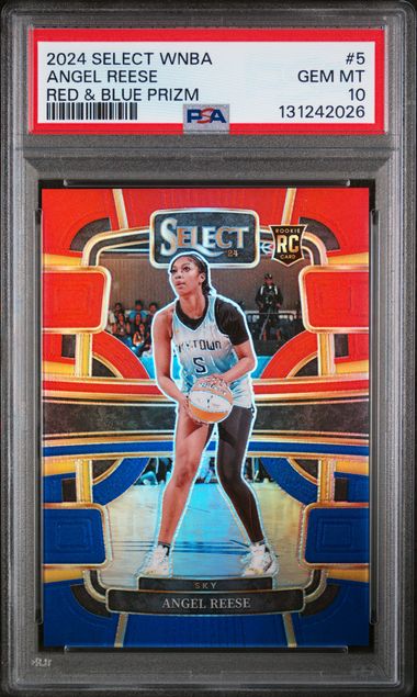 2024 Select WNBA Angel Reese Red & Blue Prizm /399 #5 PSA 10
