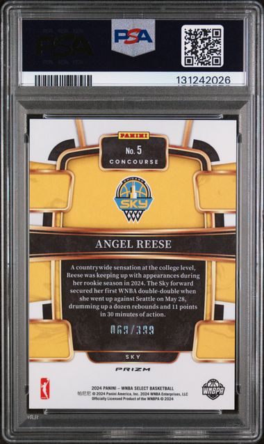 2024 Select WNBA Angel Reese Red & Blue Prizm /399 #5 PSA 10