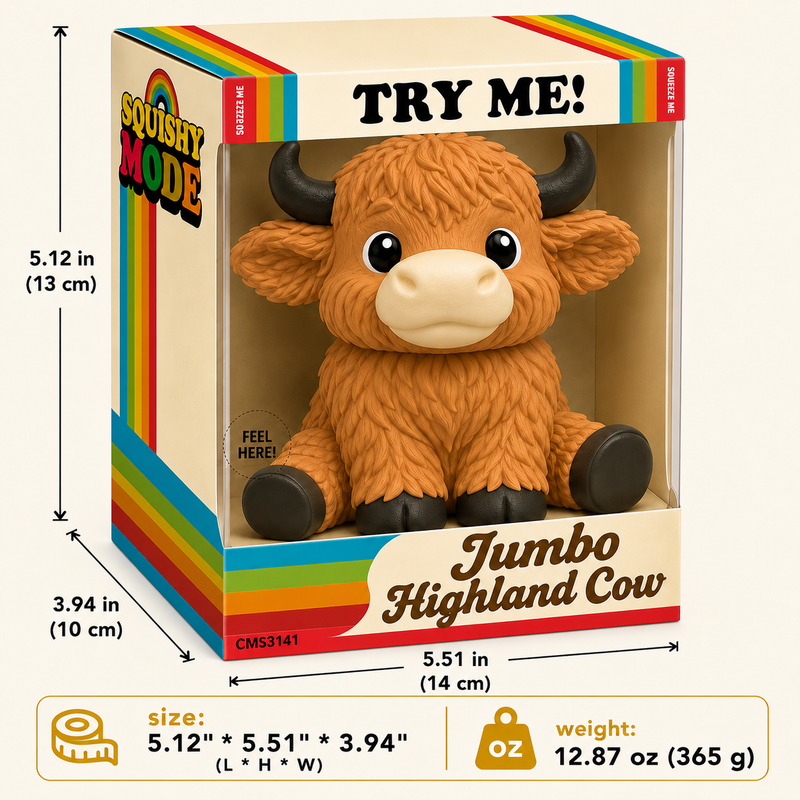 Squishy Mode Jumbo Highland Cow Sensory Toys-2