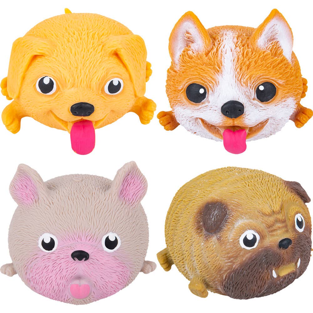 4" SQUISH AND STRETCH PUFFY DOG