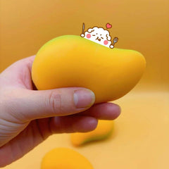 Simulation Fruit Mango Peach Dragon Fruit Squishy Slow Rising Stress Relief Squeeze Toy: Mango / 1 pc-5